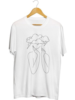 Karikatür Store Kadın Şimşek Baskılı Unisex Tişört