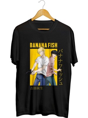 Karikatür Store Banana Fish Ash Lynx Eiji Okumura Card Anime Baskılı Unisex Tişört