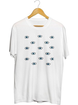 Karikatür Store Mavi Göz Baskılı Unisex Tişört