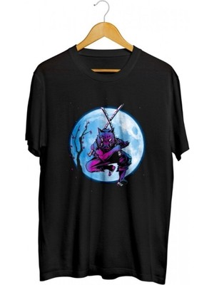 Karikatür Store Demon Slayer Inosuke Under The Moon Anime Baskılı Unisex Tişört