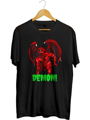 Karikatür Store Demon Artwork Ejderha Baskılı Unisex Tişört
