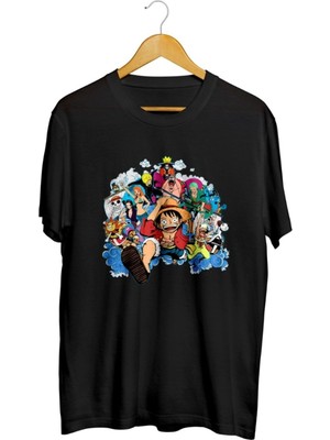 Karikatür Store One Piece Crew Anime Baskılı Unisex Tişört