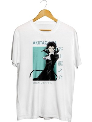 Karikatür Store Ryunosuke Akutagawa Bungou Stray Dogs Card Anime Baskılı Unisex Tişört