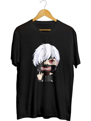 Karikatür Store Ken Kaneki Chibi Baskılı Unisex Tişört