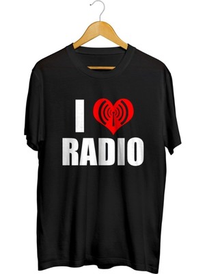 Karikatür Store I Love Radio Baskılı Unisex Tişört