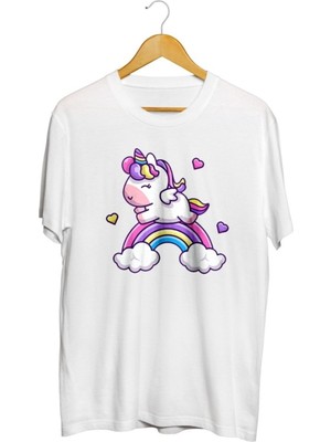Karikatür Store Unicorn Baskılı Unisex Tişört