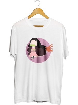 Karikatür Store Demon Slayer - Nezuko Anime Baskılı Unisex Tişört