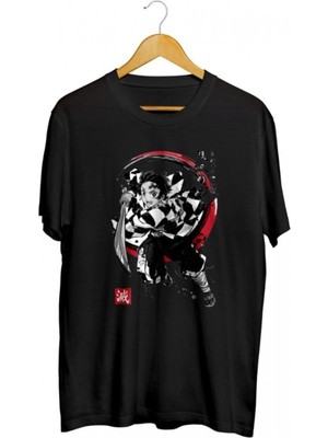 Karikatür Store Demon Slayer Sumi Baskılı Unisex Tişört