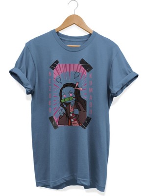 Karikatür Store Nezuko Komado | Cute Girl Anime Baskılı Oversize Tişört