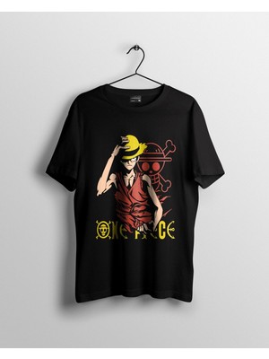 Karikatür Store One Piece Luffy Baskılı Anime Tişört