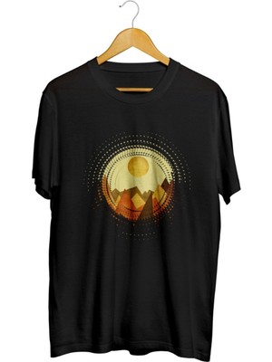 Karikatür Store Retro Landscape Baskılı Unisex Tişört