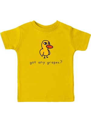 Karikatür Store Civciv- Got Any Grapes Baskılı Sarı Unisex Çocuk Tişört