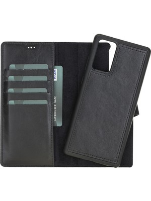 Mulvxurg  URG02  Galaxy Note 20 Uyumlu Deri Cüzdanlı Kılıf Rst1 Siyah (Mulvix)