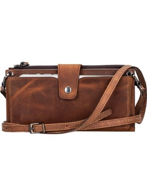 Mulvxurg  URG02 Lozan Strap 6.5 Inch Uyumlu Deri Kartlıklı Kılıf G2 Kahve (Mulvix)