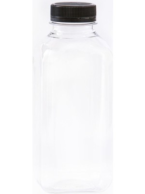 500ML Kare Şişe, Siyah Kapak, 6'lı Paket, Turuncu Renkli Sağlıklı Içim Şişesi