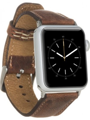 Mulvxurg  URG02 Apple Watch Uyumlu Deri Kordon 38-40-41MM G2 Kahverengi (Mulvix)
