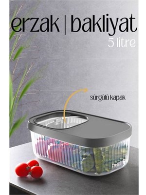 Turuncu Çok Amaçlı Bakliyat Kutusu, Sürgülü Kapak, 5 Litre