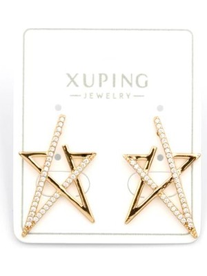 Taşlı Yıldız Küpe - Rose