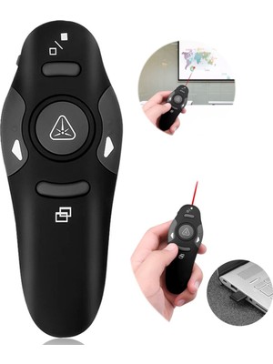 Hall Breathe Kablosuz Sunum Kalemi, Pilli, Lazer Kumanda, Tak Çalıştır, Çok Amaçlı Siyah