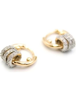 Kapamarka Halkalı Küpe - Küçük - Gold Renk