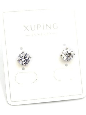 Kapamarka Büyük Boy Tek Taş Küpe - Gümüş