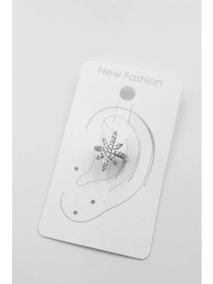 Kapamarka Kutup Yıldızı Kıkırdak Küpe - Gümüş