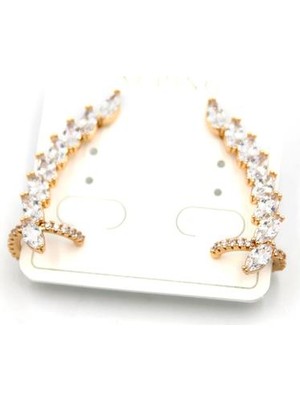 Taşlı Kıkırdaklı Küpe - Rose