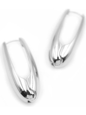 Oval Küpe - Gümüş