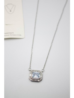 Taşlı Kolye - Gümüş