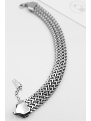 Hasır Zincir Bileklik - Gümüş