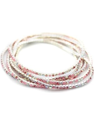 Kapamarka 6'lı Lastikli Bileklik - Pembe