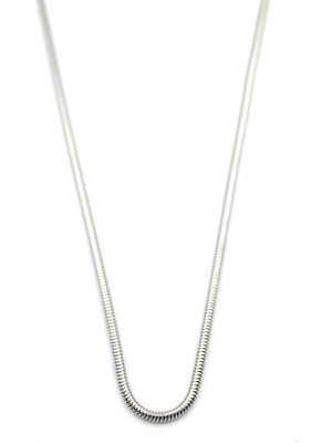 Kalın Yılan Zincir Kolye - 45CM - Gümüş