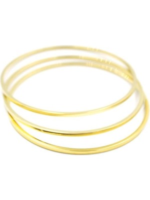 Kapamarka 3'lü Ajda Bilezik - 60MM - Gold Renk