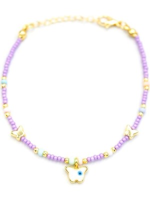 Kelebek Boncuk Bileklik - Mor