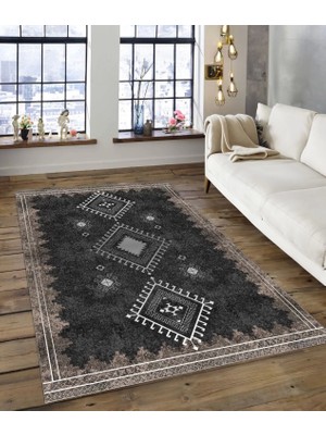 Dijidekor Işıltı Koleksiyonu MODEL195 Süngerli Dijital Baskılı Saçaksız Mutfak Halısı Yolluk