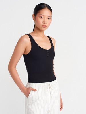 21158 Düğmeli Askılı Top-Siyah