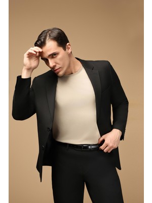 Bisiklet Yaka Slim Fit Dar Kesim Süprem Pamuklu Tişört