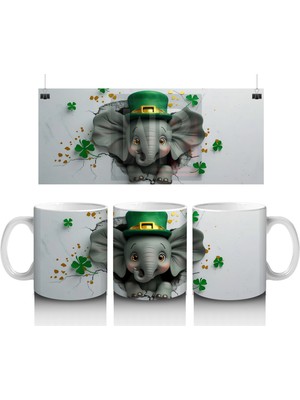 Yılbaşı Masasında Şapkalı Köpek – Baskılı Kahve Kupası