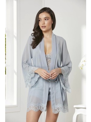 Alfa Aksesuar 03 Pierre Cardin 7005 Sabahlıklı Şort Gecelik Takım