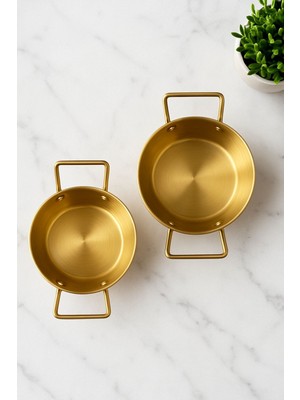 2'li Gold Çelik Sunumluk 10 cm & 12 cm