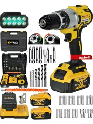 Sturdy 58 Vf 8 AH Li-ion 13 mm Darbeli Akülü Matkap Hafif ve Taşınabilir Tasarım ile Profesyonel Kullanıma Uygun