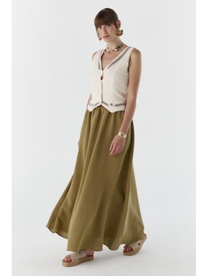 Cepli Modal Kumaş Etek Yesıl