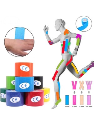 Medlon Sporcu Bandı Sarı Kinesio Tape  Kinezyo  Bandı Spor Sporcu Bandı Ağrılar Kas Sport Tape