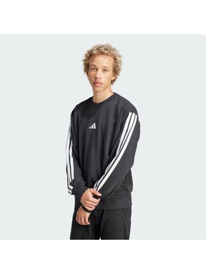 adidas Erkek  Siyah  Sweatshirt M 3S FT SWT JE6372