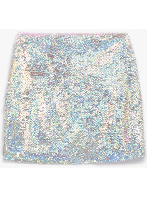 Koton Pullu Payetli A Kesim Mini Abiye Etek