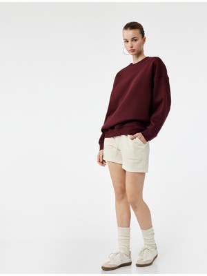 Koton Şardonlu Uzun Kollu Bisiklet Yaka Oversize 2'li Sweatshirt Seti