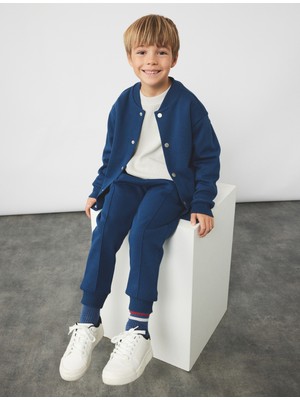 Koton Uzun Kollu Bisiklet Yaka Çıtçıtlı Pamuklu Ceket