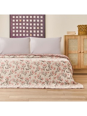 Evidea Soft Vinerya Çift Kişilik Yatak Örtüsü - Krem - 220X255 cm