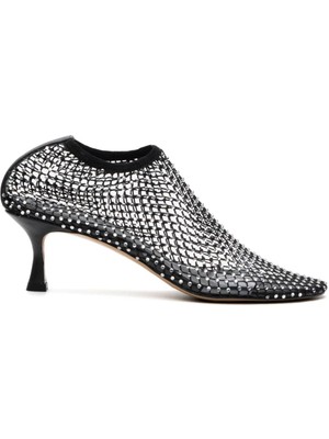 Woven Siyah/gümüş Tekstil Kadın Stiletto & Abiye