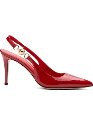 Klaun Kırmızı Rugan Kadın Stiletto & Abiye